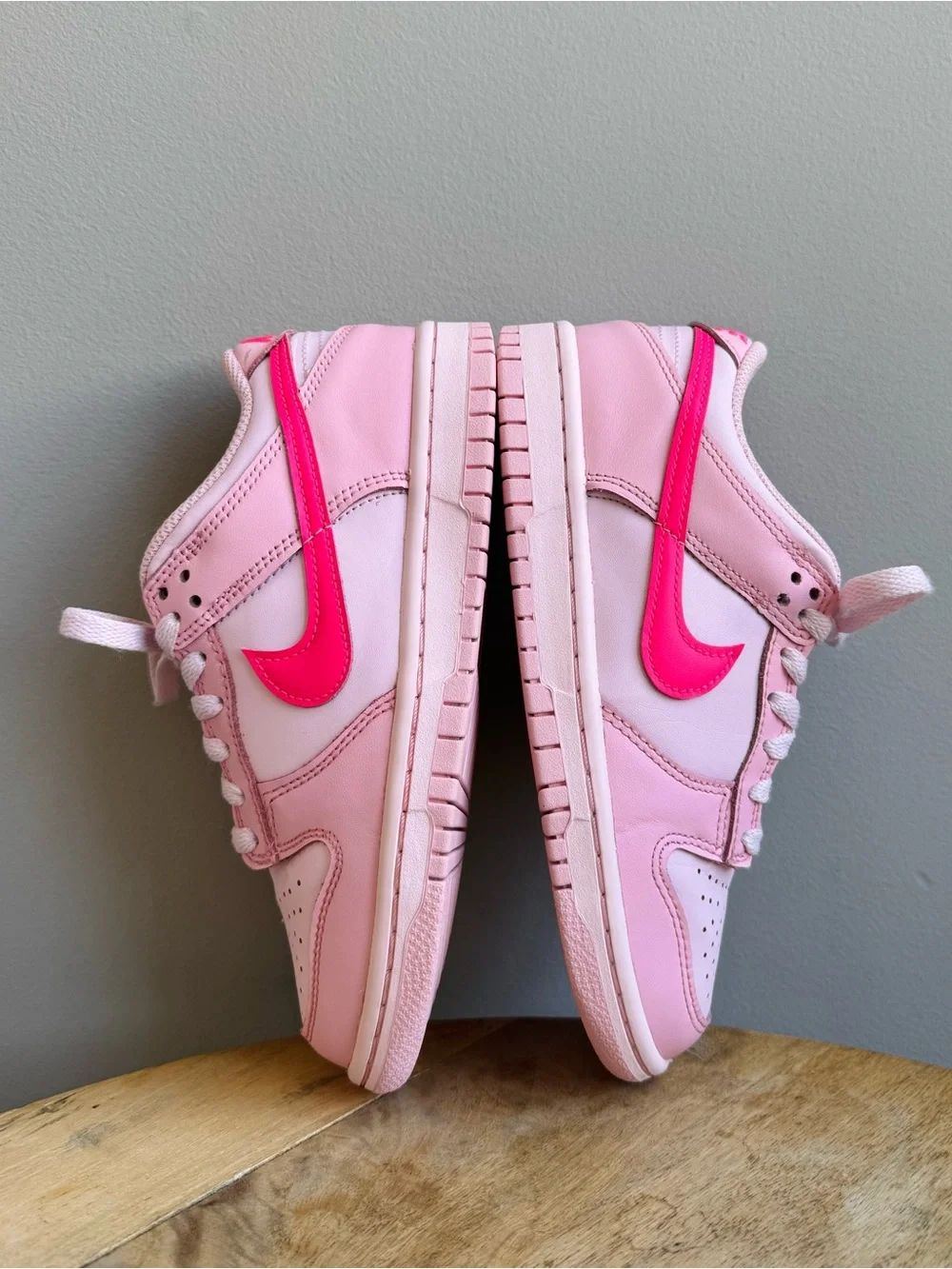 Nike Dunk Low Triple Pink Girls size 4Y athletic leather shoes